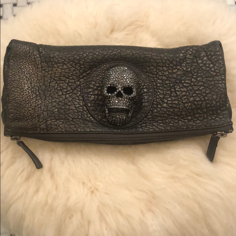 Leather clutch bag